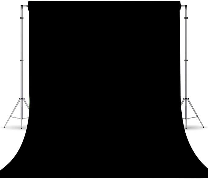 Black Photo Backdrop for Photoshoot, Black Photography Backdrop for Portraits, Fabric Background for Product Photography and Video Creation 5FTx7FT
