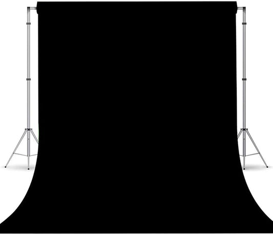 Black Photo Backdrop for Photoshoot, Black Photography Backdrop for Portraits, Fabric Background for Product Photography and Video Creation 10FTx10FT