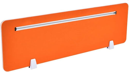 Table Mounted Modesty Panel ，Sneeze Guard Desk Divider， with Slot Sound Proof Mounted Privacy Panel，for Office Cubicle(Orange,80cmX30cm)
