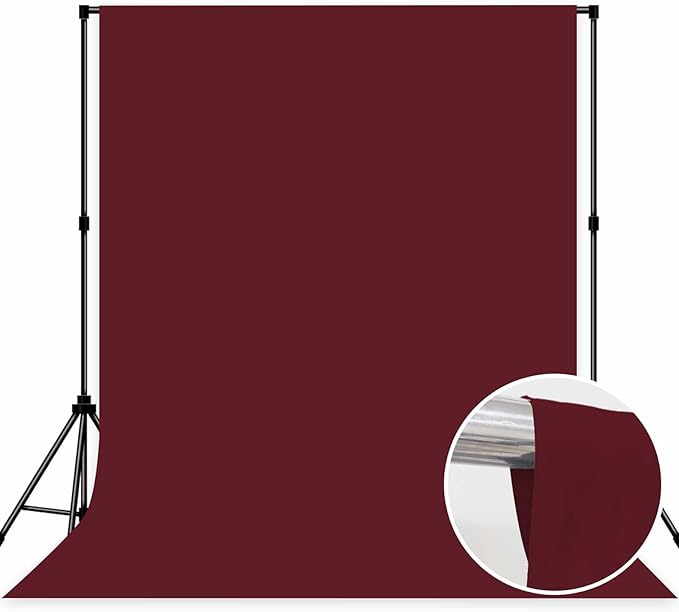 Photo Backdrop Wine Red Background Cloth Professional Photography 8x10ft Seamless Design to Eliminate Wrinkles Wedding Luxury Theme Decoration Art Exhibition Gallery Display