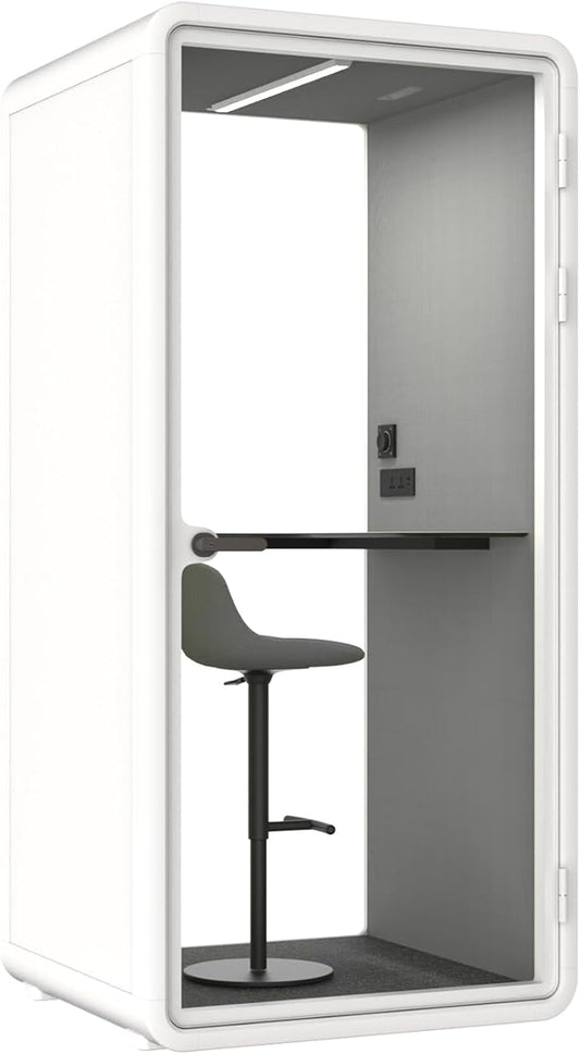 Quiet Meeting Pod with Acoustic Panels, Office Soundproof Room with Furniture, Portable Removable Working Booth for Private Phone Calling, Study, Individual Seater Personal Office H92in W43in D40in