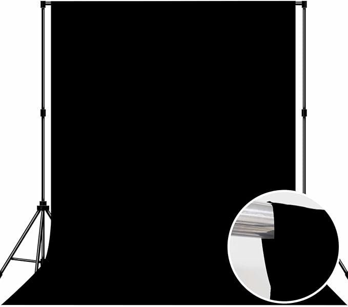 Photo Backdrop Black Background Cloth Professional Photography 6x9ft Seamless Design Eliminates Wrinkle Portrait Photography Wedding Dark Theme Decorations