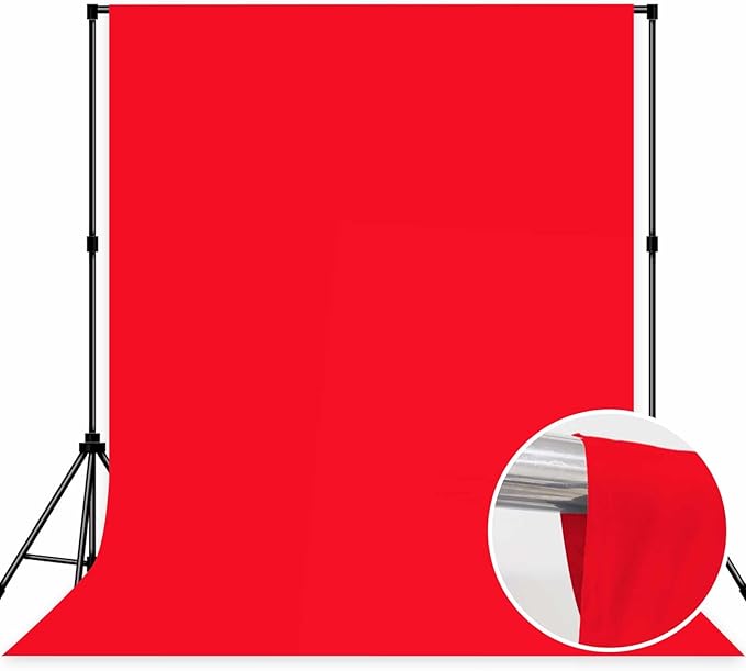 Photo Backdrop Red Background Cloth Professional Photography Solution 10x10ft Seamless Design to Eliminate Wrinkles Wedding Luxury Theme Decoration Art Exhibition Gallery Display