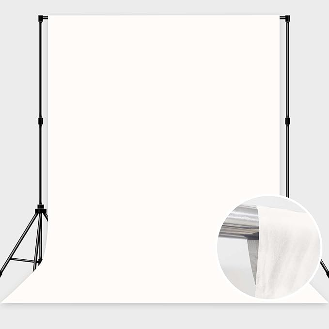 Photo Backdrop White Background Fabric Professional Photography 5x7ft Seamless Design Eliminates Wrinkles Professional Portrait Short Video Minimalist Theme Decoration