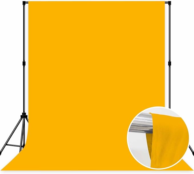 Photo Backdrop Yellow Screen Background Fabric Professional Photography Solution 10x10ft Seamless Design Eliminate Wrinkles Short Video Food Photography Summer Theme Event
