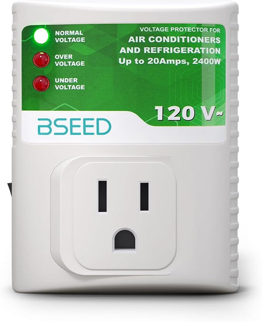 BSEED Surge Protector for Refrigerator, Wall Power Surge Protector Plug in for TV, Computer, Washing Machine, Freezer and Home Appliances, 120VAC, 20Amp, 2400Watts, 1 Pack