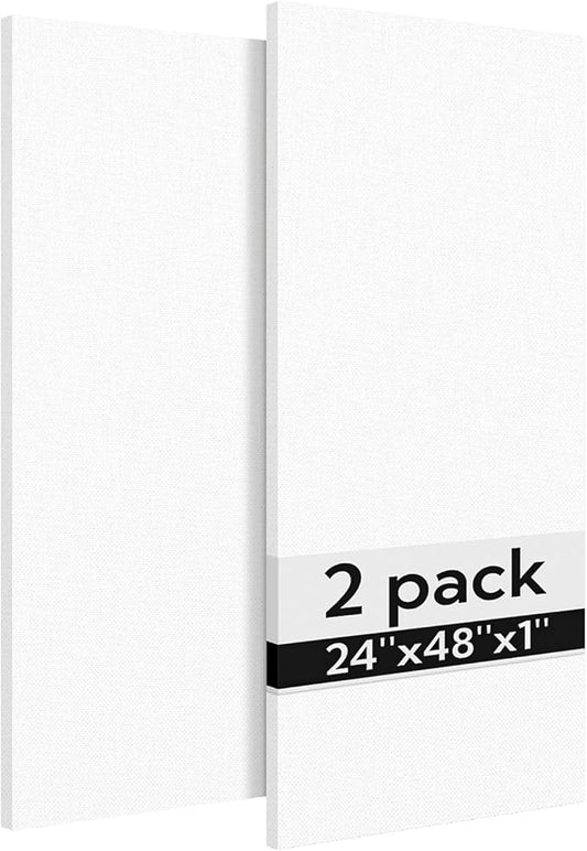 Olanglab Acoustic Panels 2 Pack, 48''x24'' Large Sound Panels, Fabric Wrapped Sound Proof Foam Panels for Walls, Sound Absorbing Panels for Recording Studio Acoustical Treatments (White)