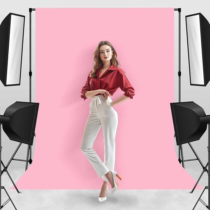 Photo Backdrop Pink Background Fabric Professional 8x10ft Seamless Design Eliminates Wrinkles Princess Theme Decoration Valentine's Day Romantic Setting