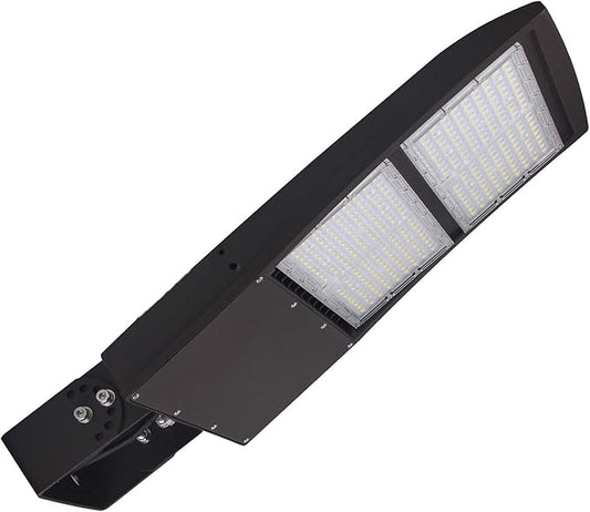300W LED Parking Lot Lights, 40,500 Lumen, 4000K Neutral White, 20KV Surge Protector Built-in, LED Shoebox Lights (700-1000W Equiv.) Yoke/Trunnion/Wall Mount, DLC Premium UL Certified