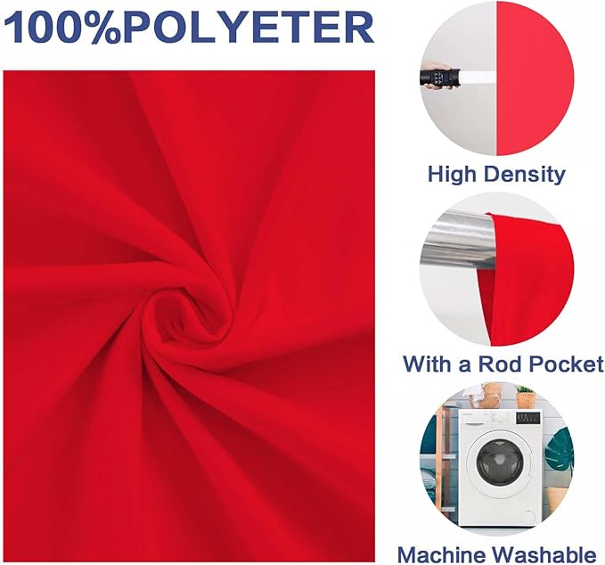 Photo Backdrop Red Background Cloth Professional Photography Solution 10x10ft Seamless Design to Eliminate Wrinkles Wedding Luxury Theme Decoration Art Exhibition Gallery Display