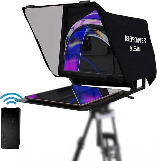 Teleprompter 4.0 12" Compatible with iPad, Tablet, Smartphone and DSLR Camera, Remote or App Control, Compatible with Android and iOS, Ideal for Video Recording, Aluminum Alloy