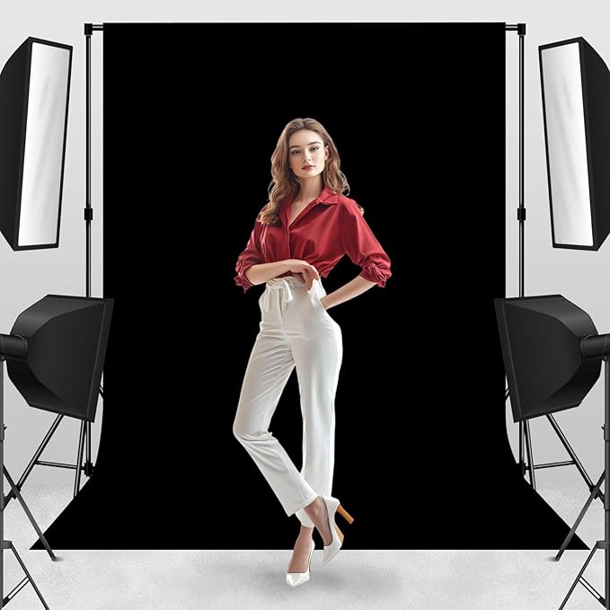 Photo Backdrop Black Background Cloth Professional Photography 5x7ft Seamless Design Eliminates Wrinkle Portrait Photography Wedding Dark Theme Decorations