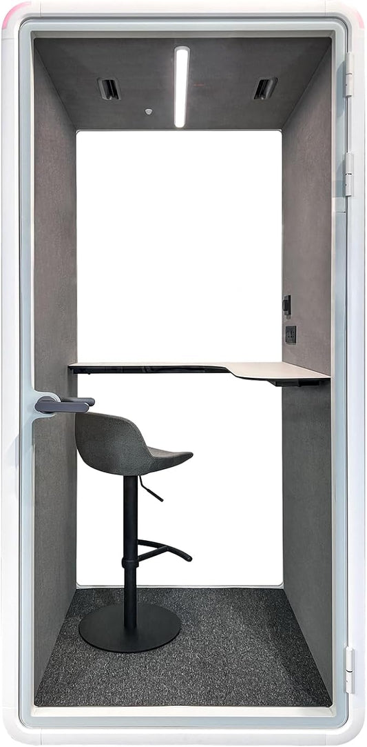 Soundproof Office Pod Booth, Quiet Meeting Pod with Acoustic Panels, Portable Modular Pod, Privacy Booth for Private Phone Calling, Single Person Workspace with Sound Isolation H92in W43in D40in