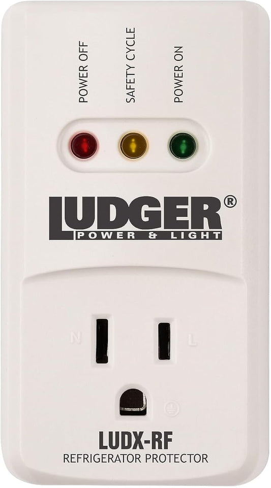 Ludger Power Surge Protector for Refrigerator (LUDX-RF), ETL Certified, Connects to Most Domestic Refrigerators, 4-Minute Safety Cycle, 3 Modes LED Indicator, Fire-Resistant Shell