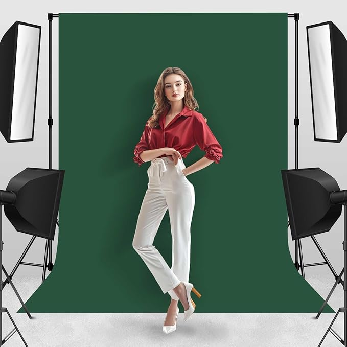 Photo Backdrop Deep Green Background Fabric Professional Photography Solution 5x7ft Seamless Design Eliminate Wrinkles Natural Theme Photography and Flower Background