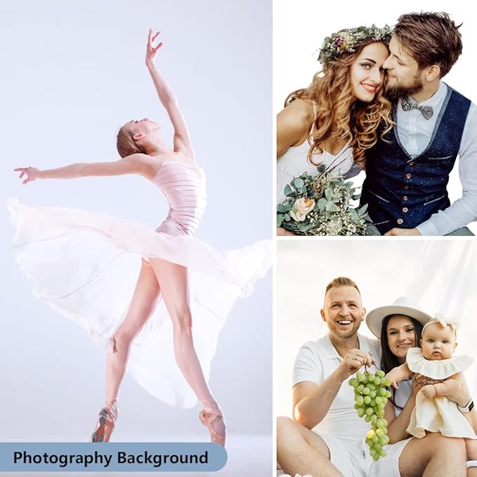 10X12ft White Backdrop for Photography, Polyester Background for Photography for Product Protrait Photoshoot or Parties Decoration