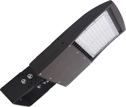 LED Shoebox Flood Lights 100W, 14000LM Dimmable LED Parking Lot Lights, 5000K Surge Protection LED Stree Lights with Yoke Trunnion Mount DLC UL
