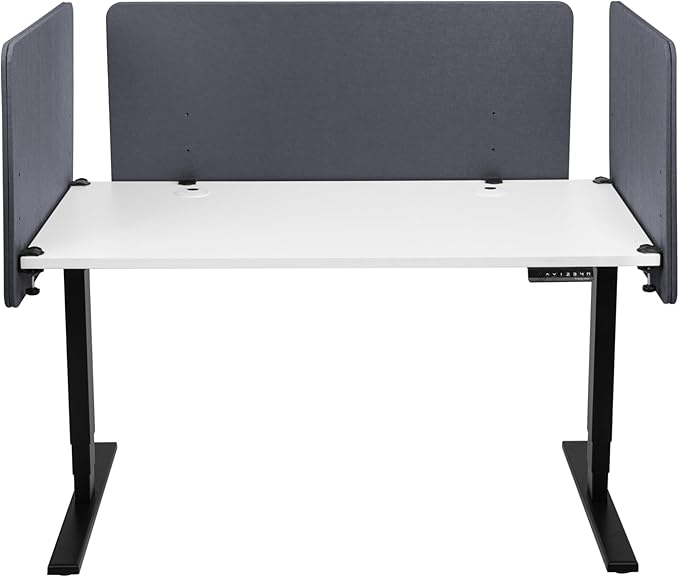 Progressive Desk Privacy Acoustic Panel 59″ - Desk Divider - 59 Inch Sound Proof Dividers - Dark Gray