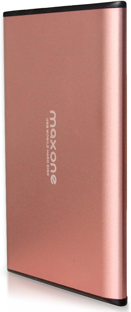 Maxone 320GB Ultra Slim Portable External Hard Drive HDD USB 3.0 Compatible with PC, Laptop, Rose Pink