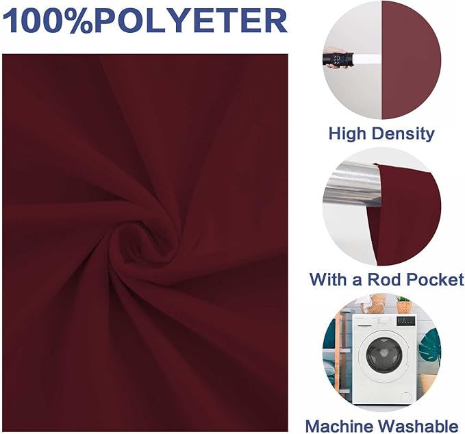 Photo Backdrop Wine Red Background Cloth Professional Photography 8x10ft Seamless Design to Eliminate Wrinkles Wedding Luxury Theme Decoration Art Exhibition Gallery Display