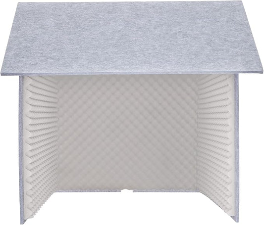 Desktop Soundproof Cover, Portable Vocal Recording Booth Isolation Booth Small Music Recording Studio Vocal Sound Absorbing Shield Sound Proof Foam Panels for Offices,Home,Recording Studios (Gray)