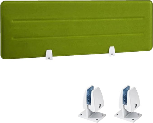 Desk Divider Panel, 34.6" x 11.8", Green – Clamp-On with 2 T-Clips, Soundproof Noise Reducing Privacy Screen for Office or Home Desk, High Quality Polyester