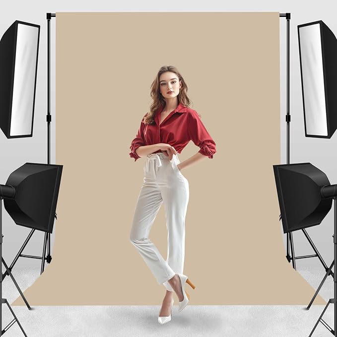 Photo Backdrop Beige Fabric Professional Photography Solution 6x9ft Seamless Design Eliminate Wrinkles Baby Shower Pregnant Women Shooting Scene Background