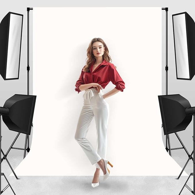 Photo Backdrop White Background Fabric Professional Photography 6x9ft Seamless Design Eliminates Wrinkles Professional Portrait Short Video Minimalist Theme Decoration