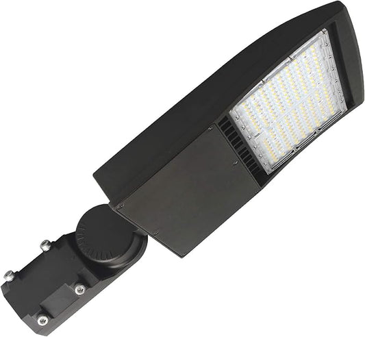 LED Parking Lot Lighting 150W, 21000LM 1-10V Dimmable LED Street Light, Outdoor Shoebox Area Light, Surge Protector Built-in, Slip Fitter Mount