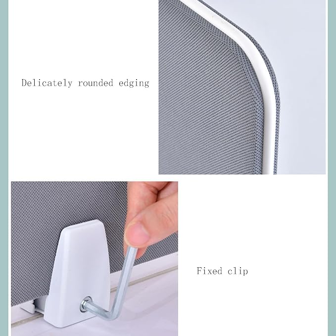 Table Mounted Modesty Panel ，Sneeze Guard Desk Divider， with Slot Sound Proof Mounted Privacy Panel，for Office Cubicle(Black,60cmX30cm)