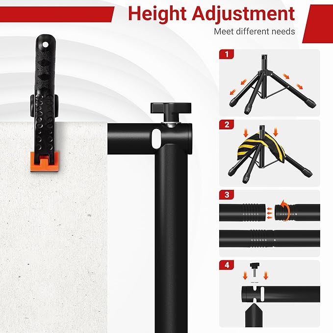 JSungo 10x8.5 FT Backdrop Stand for Parties, Adjustable Photo Backdrop Stand Kit with Carrying Bag, Portable Background Stand Backdrop for Wedding, Photoshoot, and Photo Studio