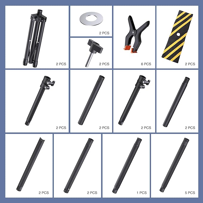 Backdrop Stand 10x7.5ft, Height Adjustable and Width Adjustable Backdrop Stand, Back Drop Stand for Balloon Arch, Photo, Parties