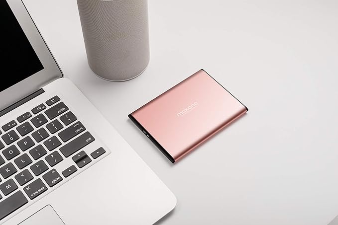 Maxone 500GB Ultra Slim Portable External Hard Drive HDD USB 3.0 Compatible with PC, Laptop - Rose Pink