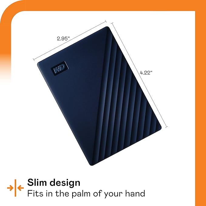 WD 5TB My Passport for Mac, Navy, Portable External Hard Drive with backup software and password protection, USB 3.1/USB 3.0 compatible - WDBA2F0050BBL-WESN