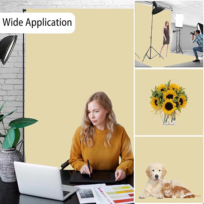 Tan Photography Backdrop for Photoshoot, Photo Backdrop Curtain, Perfect Tan Backdrops for Party Portrait Photoshoots Video Studio 10FTx10FT