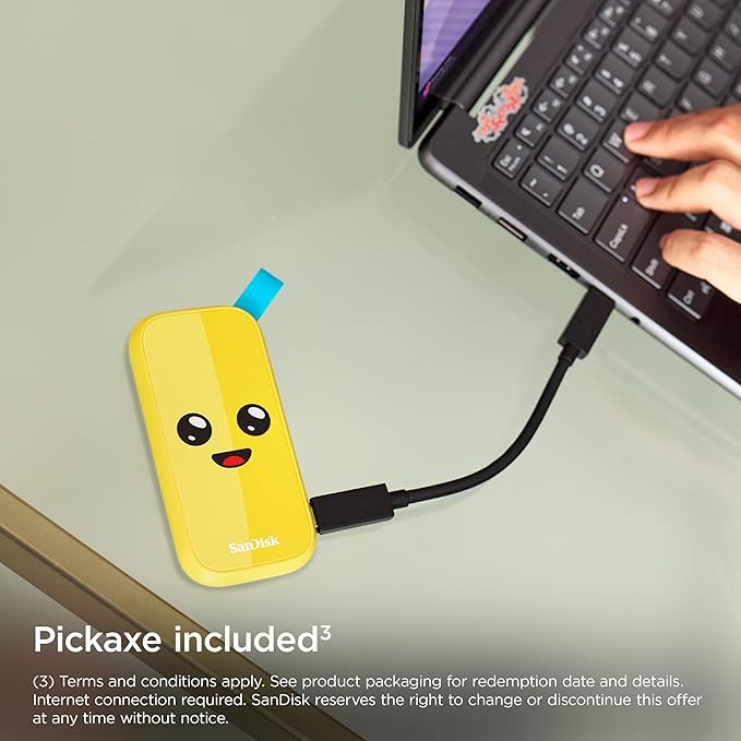 SanDisk 2TB Fortnite Portable SSD, Peely Edition - Up to 800MB/s, USB-C, USB 3.2 Gen 2, Drop Protection - SDSSDE30-2T00-G25F