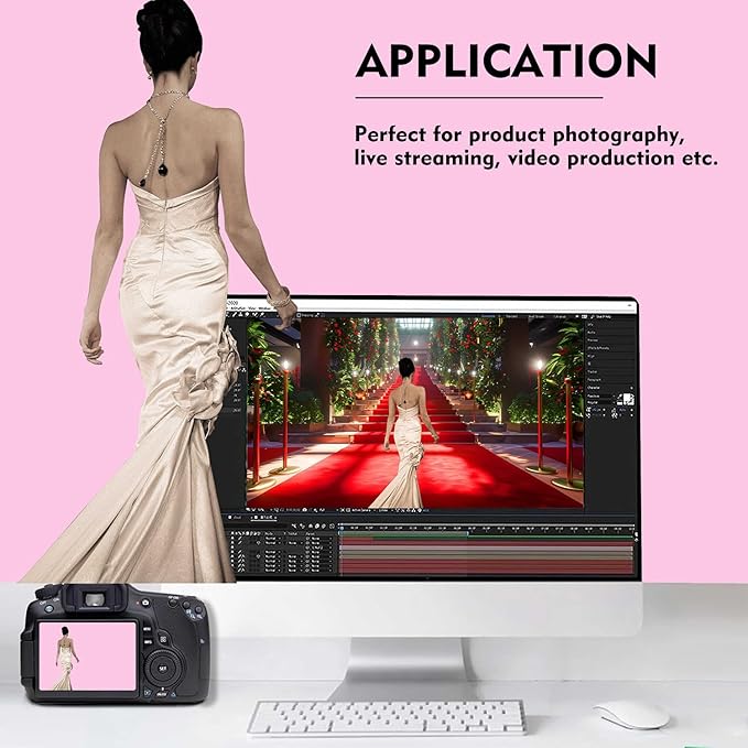 Pink Photography Backdrops, Photo Booth Video Shooting Photo Backdrop, Portrait Background for Photography, Photo Studio Pink Backdrops for Photoshoot 6x9ft