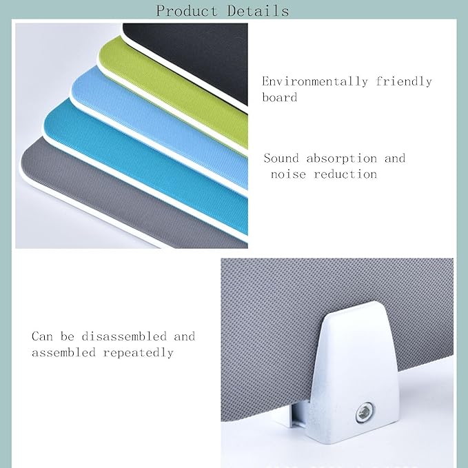 Table Mounted Modesty Panel ，Sneeze Guard Desk Divider， with Slot Sound Proof Mounted Privacy Panel，for Office Cubicle(Gray,80cmX30cm)