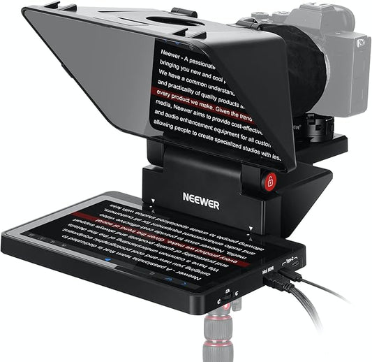 NEEWER 2 in 1 Teleprompter 11 Inch with Monitor for Windows MacOS, Supports Screen Mirroring, Portable Prompter for Camera Mobile Phone Webcam for YouTube Twitch Live Streaming Conference, X11