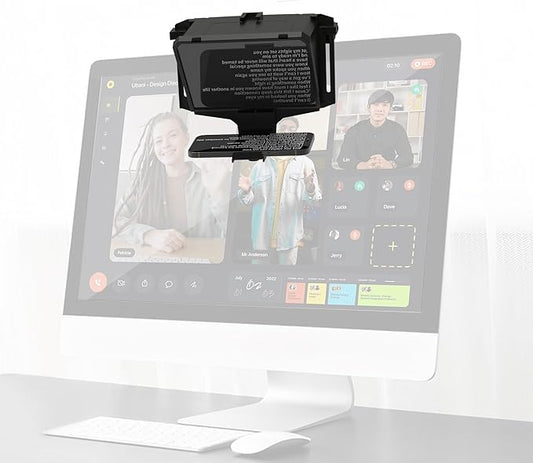 7.7-Inch Mobile Teleprompter, 3-in-1 Handheld/Desktop/Monitor Modes, HD 70/30 Optical Beam Splitter, Remote Control, Compatible with iOS & Android Tablets