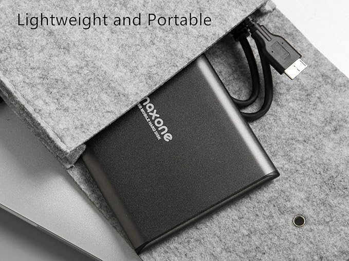 Maxone 500GB Ultra Slim Portable External Hard Drive HDD USB 3.0 Compatible with PC, Laptop, Charcoal Grey