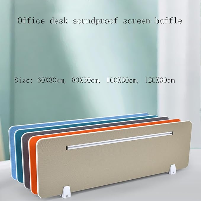 Table Mounted Modesty Panel ，Sneeze Guard Desk Divider， with Slot Sound Proof Mounted Privacy Panel，for Office Cubicle(Black,60cmX30cm)