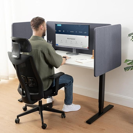Progressive Desk Privacy Acoustic Panel 59″ - Desk Divider - 59 Inch Sound Proof Dividers - Dark Gray