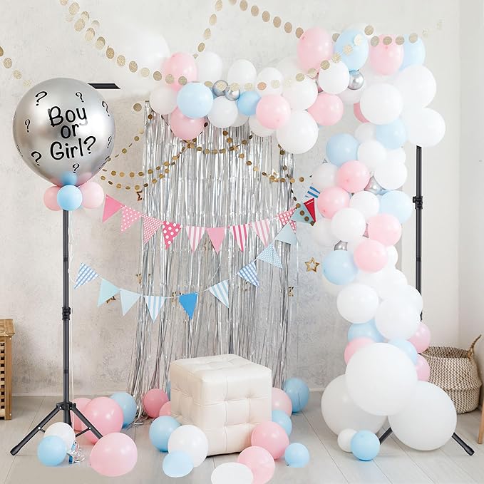 Backdrop Stand 10x7.5ft, Height Adjustable and Width Adjustable Backdrop Stand, Back Drop Stand for Balloon Arch, Photo, Parties