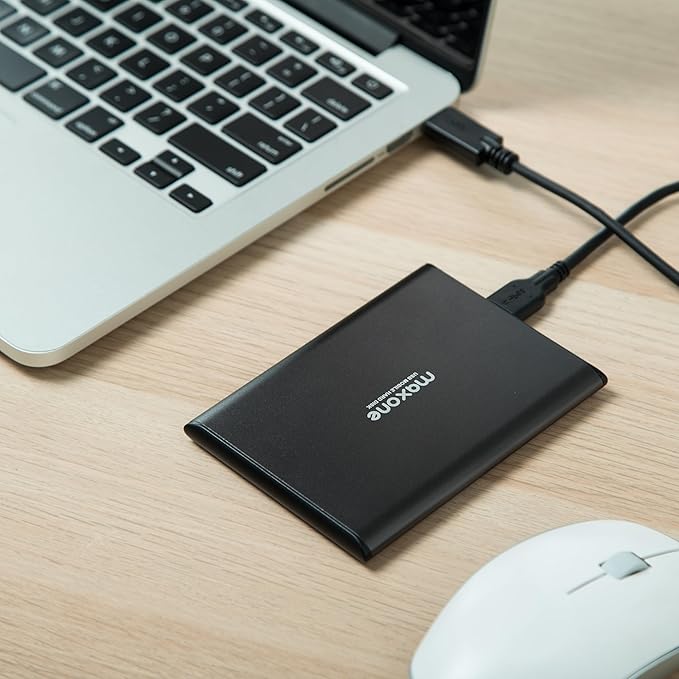 Maxone 2TB Ultra Slim Portable External Hard Drive HDD USB 3.0 Compatible with PC, Laptop, Charcoal Grey