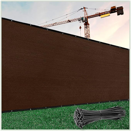ColourTree Customized Size 6' Black and White Fence Screen Privacy Screen Heavy Duty Cable Zip Ties Included
