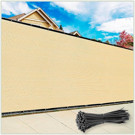ColourTree Customized Size 6' Black and White Fence Screen Privacy Screen Heavy Duty Cable Zip Ties Included