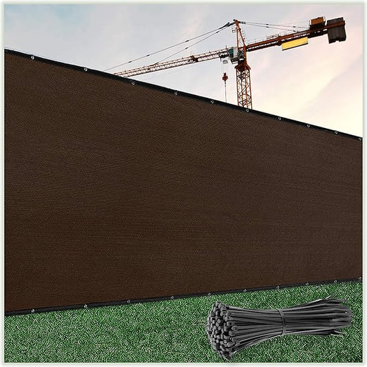 ColourTree Customized Size 6' Black and White Fence Screen Privacy Screen Heavy Duty Cable Zip Ties Included